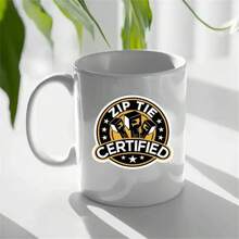 1pc Zip Tie Certified Sticker,  Funny Technician Mechanic Electrician Construction Sticker, Certified Zip Tie Sticker Decal For Hard Hat, Tool Box Water Bottle Tumbler Phone Case Laptop Cars, Die Cut Waterproof Vinyl Stickers. - Yellow - View 3