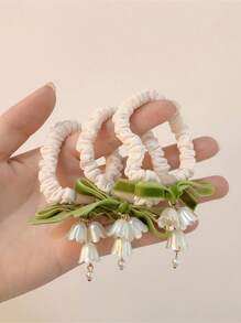 3 件套 Ringflower 弹力发圈 发圈 高弹力 耐用 清新 女生发绳 - 查看 1