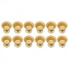 10 Pcs Small Gold Vases For Centerpieces -Metal Compote Vase, 5.9 Inch Trumpet Vase Urns, Wedding Centerpieces For Tables, Pedestal Vase Flower Holder For Birthday, Event, Home Decoration - 亮金 - 查看 9