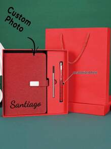 1pc Customized Notebook Gift Set - High Quality Thick Notebook For Office, Work, Meetings - Great Gift For Friends, Teachers - Multicolor - View 1