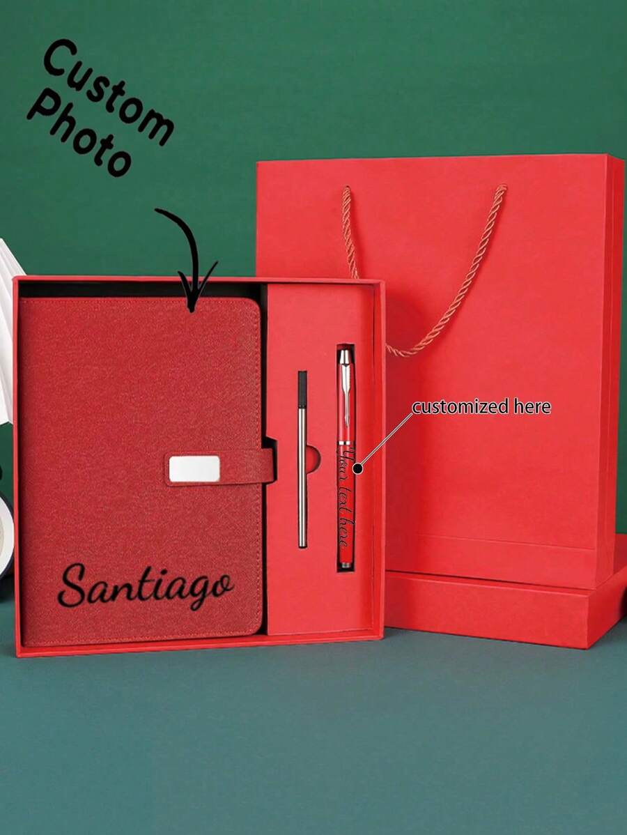 1pc Customized Notebook Gift Set - High Quality Thick Notebook For Office, Work, Meetings - Great Gift For Friends, Teachers - Multicolor - View 1