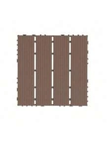 44 Pack Patio Deck Tiles,Plastic Interlocking Deck Tiles,12"X12" Square Waterproof Outdoor All Weather Use, Patio Decking Tiles For Poolside Balcony Backyard, Brown
