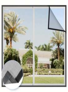 A Black Self-Adhesive Window Screen Repellent Mosquito Fly Screen, DIY Self-Adhesive Breathable Pet Scratch Resistant Wear-Resistant Installation Is Simple And Convenient - Black - View 8