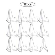 12 Packs Card Display Stand, Small Easel Stand, Acrylic Picture Holder Stands, For Challenge Coin Graded Card Sports Card Trading Card PSA Card Baseball Card - Multicolor - View 7