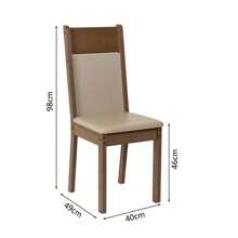 Kit 4 Sillas 4280 Madesa Marrón/Crema/Beige