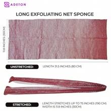 3pcs - African Exfoliating Net Sponge, Authentic, Real, Body Scrubber, Long Bath Wash Cloth, Body Exfoliator, Sapo, Shower Accessories, Back Foot Scalp Scrub, Flat Dead Skin Remover Body Wash Home Bathroom Decor Summer Back To School