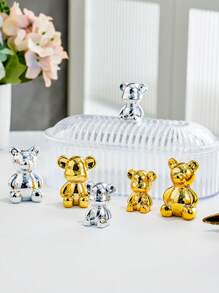 1 pieza Decoración oso de la violencia de lujo alta gama de plástico para sala de estar, entrada, gabinete de TV, gabinete de vino, alcancía, accesorios de decoración del hogar - Multicolor - Ver 1