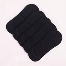 5 Pairs Black/White/Gray Solid Color Unisex Short Socks, Breathable Low-Cut Ankle Socks, Spring/Summer, All Seasons