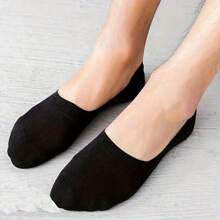 5 Pairs Black/White/Gray Solid Color Unisex Short Socks, Breathable Low-Cut Ankle Socks, Spring/Summer, All Seasons