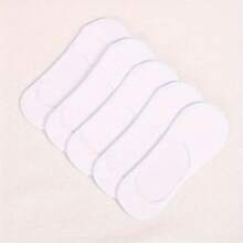 5 Pairs Black/White/Gray Solid Color Unisex Short Socks, Breathable Low-Cut Ankle Socks, Spring/Summer, All Seasons