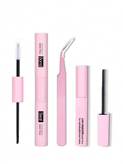 Lash Bond And Seal 10ml Lash Clusters Bond And Seal Lash Glue, 5ml Remove, Tweezers, For False Eyelash Wispy Long Lasting Waterproof All Day Wear 2 In 1 Eyelash Bond And Seal For DIY Lash Extensions Lash Glue, Eyelash Glue