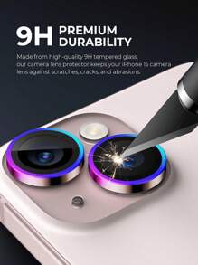 3 Packs Camera Lens Protective Case Compatible With Iphone 15 & 15 Plus /16Promax/16/16Pro/16Plus/15Promax/15Pro/14Promax/14/14Pro/14Plus/13Promax/13/13Pro/12/12Promax/12Pro/11/11Promax9H Tempered Glass And Ultra-Thin Aluminum Ring, Ultra-HD Clear, Easy Installation Kit, Case Friendly, Anti-Scratch And Shatterproof [Rainbow]