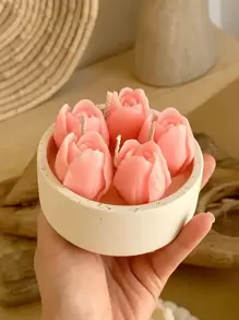 DIY Tulip Candle And Soap Silicone Mold - Floral Tool For Baking, Pastry Decoration, And Valentine's Day Gifts Birthday Graduation