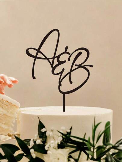 Personalised Wedding Initials Cake Topper, Custom Acrylic Engagement Letters, Bride And Groom Mr & Mrs Cake Topper, Rustic Decor For Anniversaries, Gift-Ready
