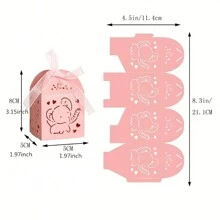 10 cajas de regalo con temática de elefante hechas de papel perlado con lazos - perfectas para fiestas de cumpleaños, baby showers, bodas - tamaño 5x5x8cm para empacar caramelos y chocolates (sin incluir etiquetas de agradecimiento)