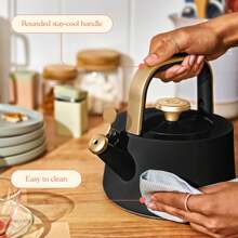 Beautiful 1.8L Ceramic Non-Stick Stovetop Tea Kettle, White Icing By Drew Barrymor