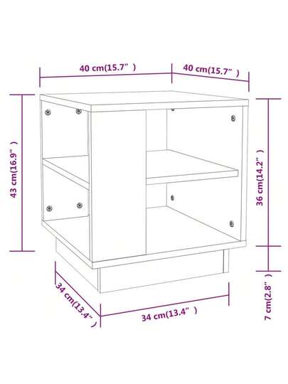 VidaXL Coffee Tafel 40x40x43 Cm Processed Wood Sonoma Oak view 2