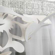 2-Piece Set, High-Quality Trilon Tulle Curtains + Suede Laser-Carved Fabric Curtains, Soft Light See-Through But Not Transparent, Privacy Protection, Light Luxury Style Light-Blocking And Soundproof Window Decoration, Size: 400*145cm, Suitable For Bedroom, Study, Balcony Decoration