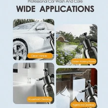 Handheld Car Wash Foam Sprayer, 1-Piece, 2-Liter Capacity, Dual Nozzle Switchable, With Pressure Pump, Suitable For Gardening And Car Care - Black - View 10