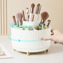 360 Rotating Makeup Desktop Cosmetic Storage Box Organizer Large Capacity For Bathroom Portable Lipstick Makeup Brush Pen Holder