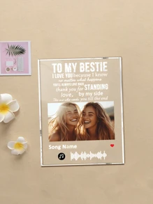 1pc Custom Spotify Plaque, Custom Couple Picture Plaque, Personalized Photo Plaque, Custom Couple Song Music Plaque, Personalized Photo Frame Home Decor, Album Cover Song Plaque, Unique Gifts For Women, Music Art Romantic Gifts, Anniversary Gift, Valentine Gift, Birthday Gift, Wedding Gift, Mother's Day Gift, Father's Day Gift, Best Friend Gift, Best Gift For Mom/Dad, Gift For Her/Him, Best Gift For Boyfriend Graduation