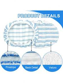 Mop cloth 1/2/4 chiếc tương thích với tất cả các loại cây lau nhà 15X8 inch và O-Cedar/ phẳng, miếng lau nhà ướt và khô thay thế, vật dụng vệ sinh đầu cây lau nhà bằng sợi siêu nhỏ - Xanh và trắng - Xem 3