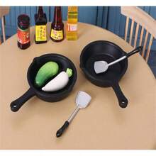 10pcs/5pcs/3pcs/2pcs/1pc 娃娃屋新款仿真煎锅食物玩具，DIY迷你厨房配件，娃娃屋厨房装饰，仿真煎锅，仿真蔬菜，微型场景装饰，微型拍摄道具，微型厨房用品 - 彩色 - 查看 1