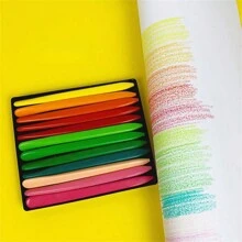 6/12/24pcs Children Non-Dirty Colored Wax Crayons With Triangular Grip, Kindergarten Art Drawing Oil Pastels, Washable Colored Pencils, School Supplies, Christmas Gift For Kids