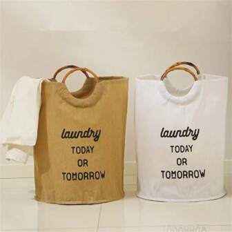 1pc Printed Dirty Clothes Storage BasketHousehold Handheld Foldable ThickeneoWaterproof Clothing Miscellaneous ToysTube Items