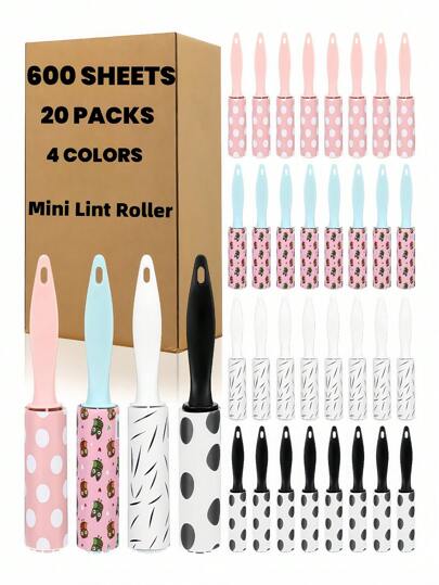 20/5/4/3/2/1 Pc Mini Lint Roller For Pet Hair And Clothes Lint Roller Travel Size Clothes Roller Lint Removers Sticky Lint Removing Tool For Travel, Gift Bags, Furniture, Car Seats