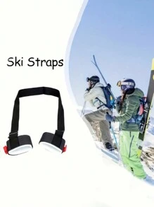 1pc Ski Pole Shoulder/Handheld Strap, Nylon Ski Pole Grip Strap (Hook And Loop Direction Random)