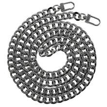 Golden Chain For Purse Handbags, 47" Flat Chain Strap For Crossbody Bag, Replacement Chain Link Strap, With Metal Buckles