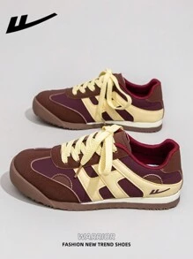 WARRIOR 1 Pair WARRIOR Women's Thick Sole Lace-Up Soft Bottom Casual Shoes, Flat Bottom Outdoor Sneakers, Summer Low-Top Commuting Shoes, Round Toe Low Heel Non-Slip Solid Color Elegant Soft Bottom Hiking Suitable For Students Graduation Photos Flat Shoes Ladies Low-Top Leather Surface Skate Shoes