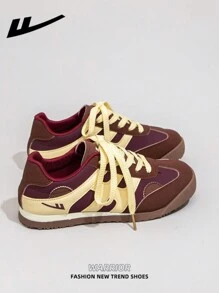 WARRIOR 1 Pair WARRIOR Women's Thick Sole Lace-Up Soft Bottom Casual Shoes, Flat Bottom Outdoor Sneakers, Summer Low-Top Commuting Shoes, Round Toe Low Heel Non-Slip Solid Color Elegant Soft Bottom Hiking Suitable For Students Graduation Photos Flat Shoes Ladies Low-Top Leather Surface Skate Shoes