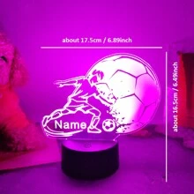 Personalized Soccer Lamp - Unique Bedroom Night Light And Home Decor Gift For Soccer Fans,Creative Christmas Gift Desk Lamp For Friends - About 17.5cm(w) / 16.5cm(h) - View 8