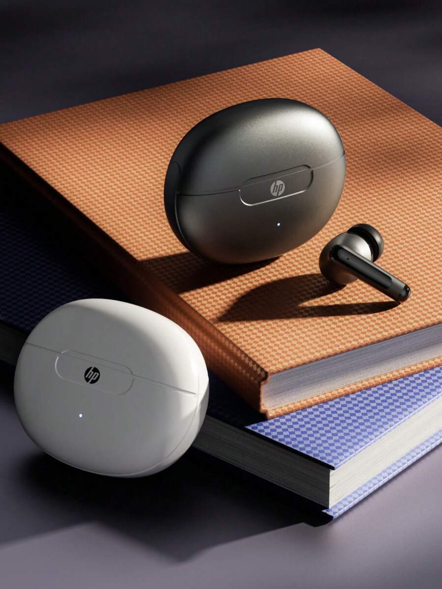 HP HP kabellose Ohrhörer, BT Kopfhörer mit USB-C für schnelles Laden und ANC und ENC Geräuschunterdrückungstechnologie für Musik beim Sport, Frauen, Kreatives Geschenk, Gaming Ohrhörer