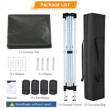 CAROMA Gazebo 3x3 M, Gazebo 3x3 M Waterproof, Stable, Cold-Resistant 8x Nails 4x Wind Ropes Superproof 50+ High-Density Tarpaulin Gazebo Foldable Party Stand Folding Gazebo 3x3 M Garden Gazebo - 灰色 - 查看 4
