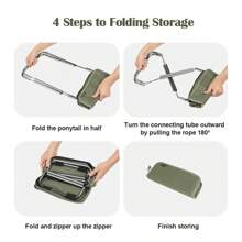 Naturehike 1 件便携式折叠露营凳，迷你椅子，轻巧紧凑，铝合金材质，适合露营、狩猎、徒步旅行、钓鱼、野餐、海滩、排队、脚凳 - 彩色 - 查看 9