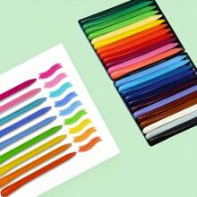 6/12/24pcs Children Non-Dirty Colored Wax Crayons With Triangular Grip, Kindergarten Art Drawing Oil Pastels, Washable Colored Pencils, School Supplies, Christmas Gift For Kids