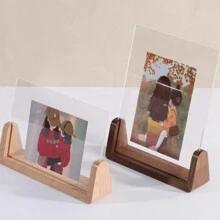 1 Conjunto Moldura de Foto em Forma de U de Madeira Maciça, Moldura de Foto de Mesa de Escritório de Madeira, Moldura de Foto de Madeira para Fotografia Infantil