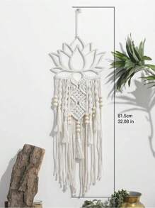 Lotus Macrame Wall Hanging Boho Macrame Dream Catcher Large Craft Ornament For Dorm Home Bedroom Apartment Room Decoration Gift