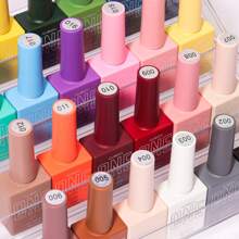 3-in-1 Gel in einem Schritt (ohne Top- und Basislack erforderlich) 27 Farben Serie 15ml Gel-Nagellack Set mit Herbstglanz Finish, halbpermanent, Glitzer, Pailletten Nagellack Set Kit, Softening UV-Lack für Maniküre, Nageldesign, einfarbig in einer Flasche