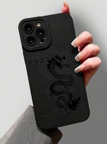 Étui en silicone liquide de dragon divin pour téléphone portable, protection intégrale anti-choc et anti-chute, étui en caoutchouc souple TPU compatible avec
