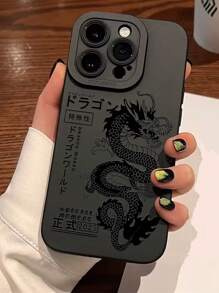 Étui en silicone liquide de dragon divin pour téléphone portable, protection intégrale anti-choc et anti-chute, étui en caoutchouc souple TPU compatible avec