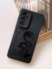 Étui en silicone liquide de dragon divin pour téléphone portable, protection intégrale anti-choc et anti-chute, étui en caoutchouc souple TPU compatible avec