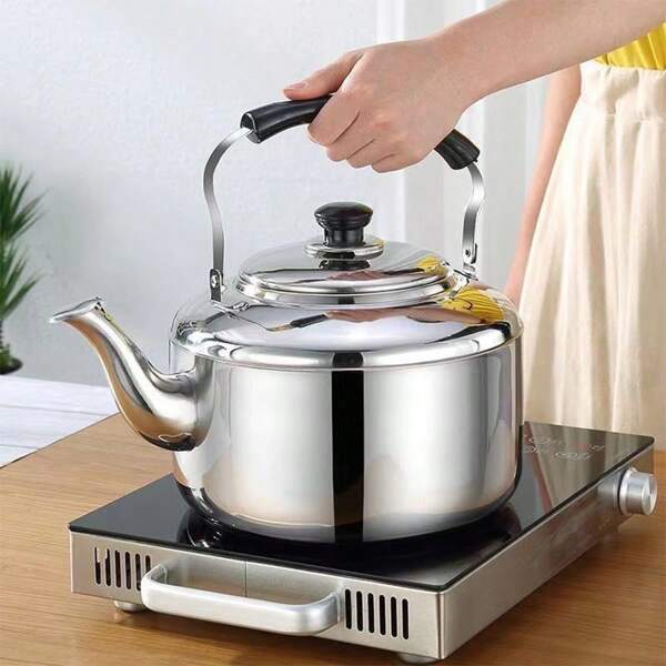 Stainless Steel Tea Kettle - Large Capacity, Whistling Pot For Induction & Gas Stoves, Perfect For Home And Restaurant Use, For Outdoor, Camping