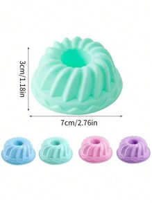 Set de 12/24 moldes de silicona de 4 colores para hacer magdalenas, pudin, gelatina, herramienta de horneado DIY, color aleatorio - Multicolor - Ver 2