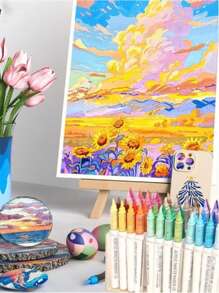 9/126 pièces Stylos de peinture acrylique vibrants - Embouts de brosse doux, à base d'eau, séchage rapide, pouvant être mélangés et résistants à la lumière - Idéal pour la peinture sur canevas, pierres, bois, verre, céramique, tissu, DIY, Halloween et idées de cadeaux de Noël pour la rentrée scolaire