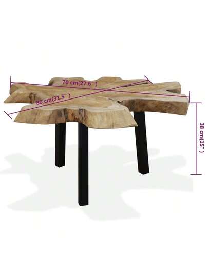 VidaXL Coffee Tafel 80x70x38 Cm Real Teak Wood view 2