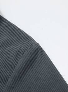 Men's Corduroy Turndown Collar Military Style Long Sleeve Shirt, Loose Fit Versatile Casual Outer Wear, Spring Autumn
